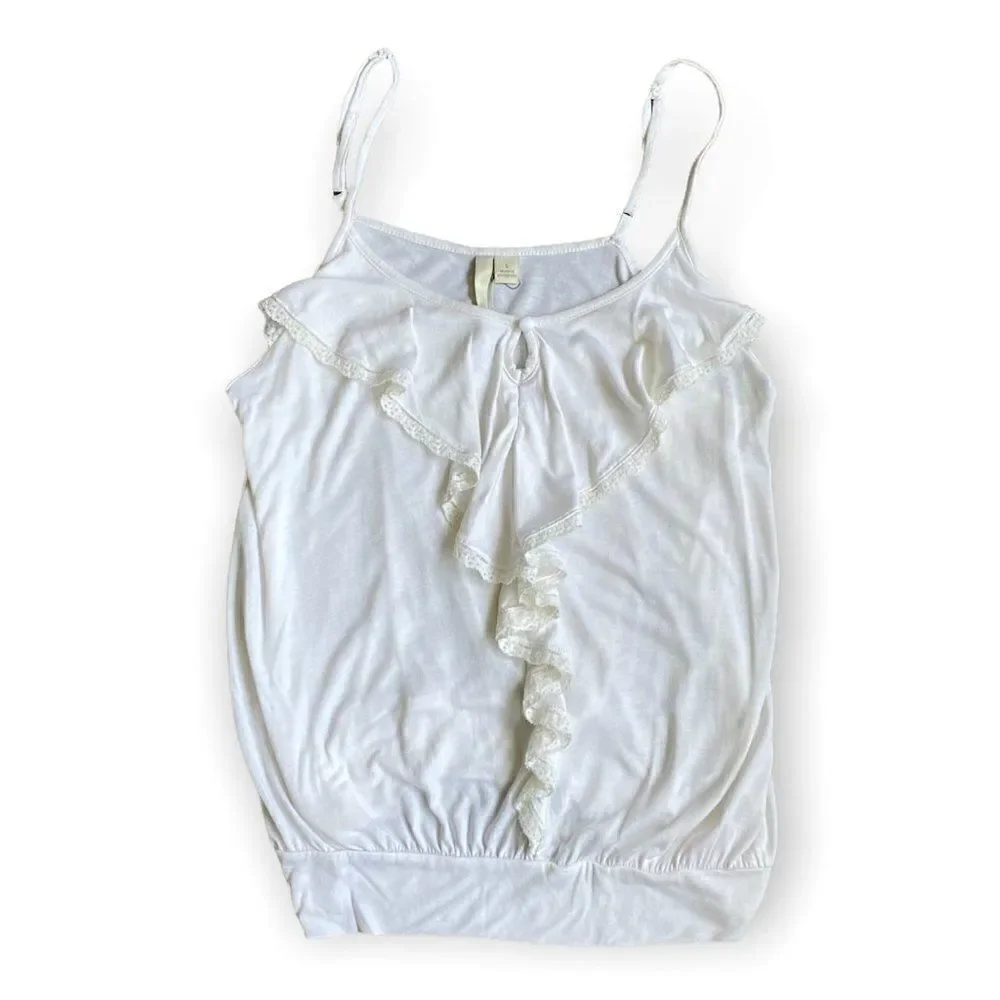 LC Lauren Conrad White Spaghetti Straps Tank Top SZ S NWT